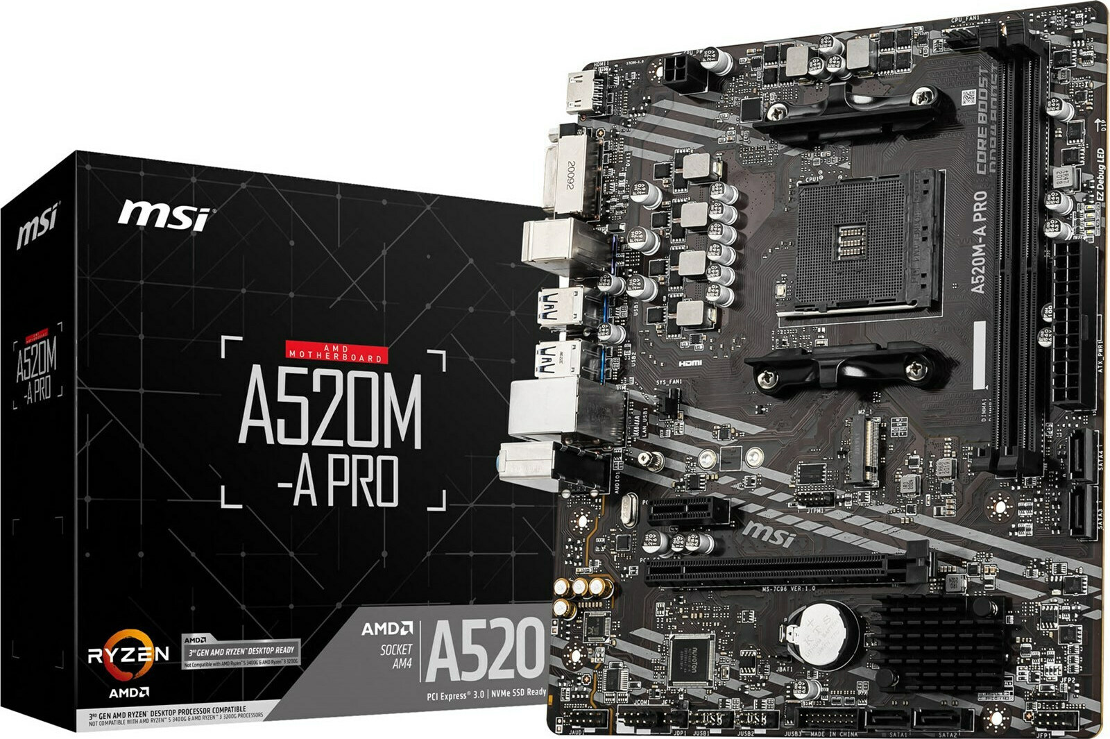 MSI A520M-A PRO Motherboard Micro ATX με AMD AM4 Socket