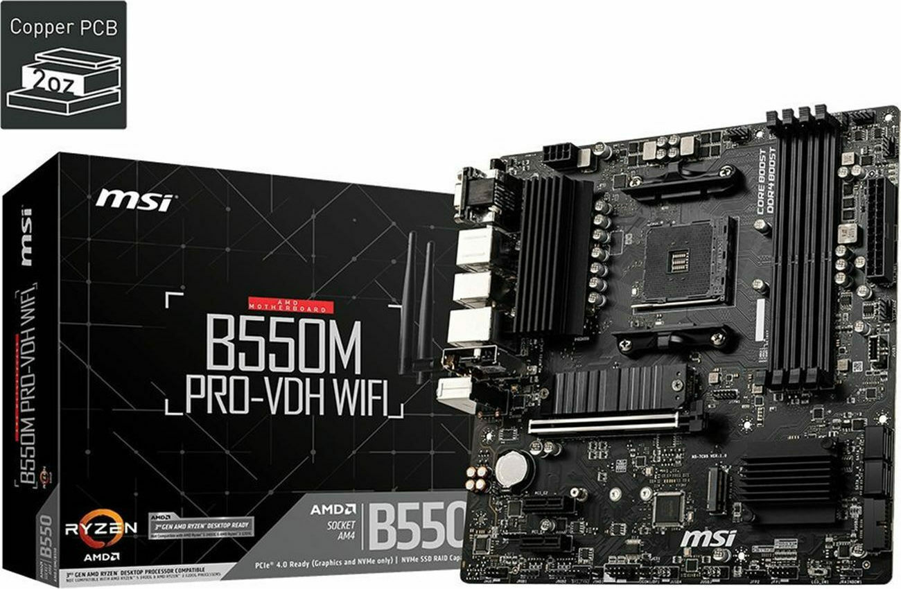 MSI B550M Pro-VDH WIFI Motherboard Micro ATX με AMD AM4 Socket
