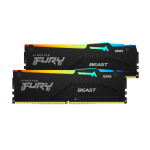 Kingston Fury Beast RGB DDR5 16GB RAM με 2x8GB Modules και Ταχύτητα 5600 για Desktop Κωδικός KF556C40BBAK2-16