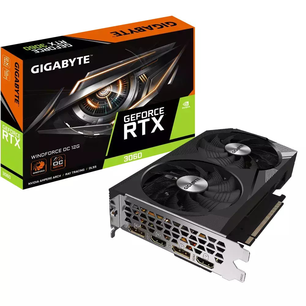 Gigabyte GeForce RTX 3060 rev. 2.0 12GB GDDR6 Windforce OC Κάρτα Γραφικών Κωδικός GV-N3060WF2OC-12GD