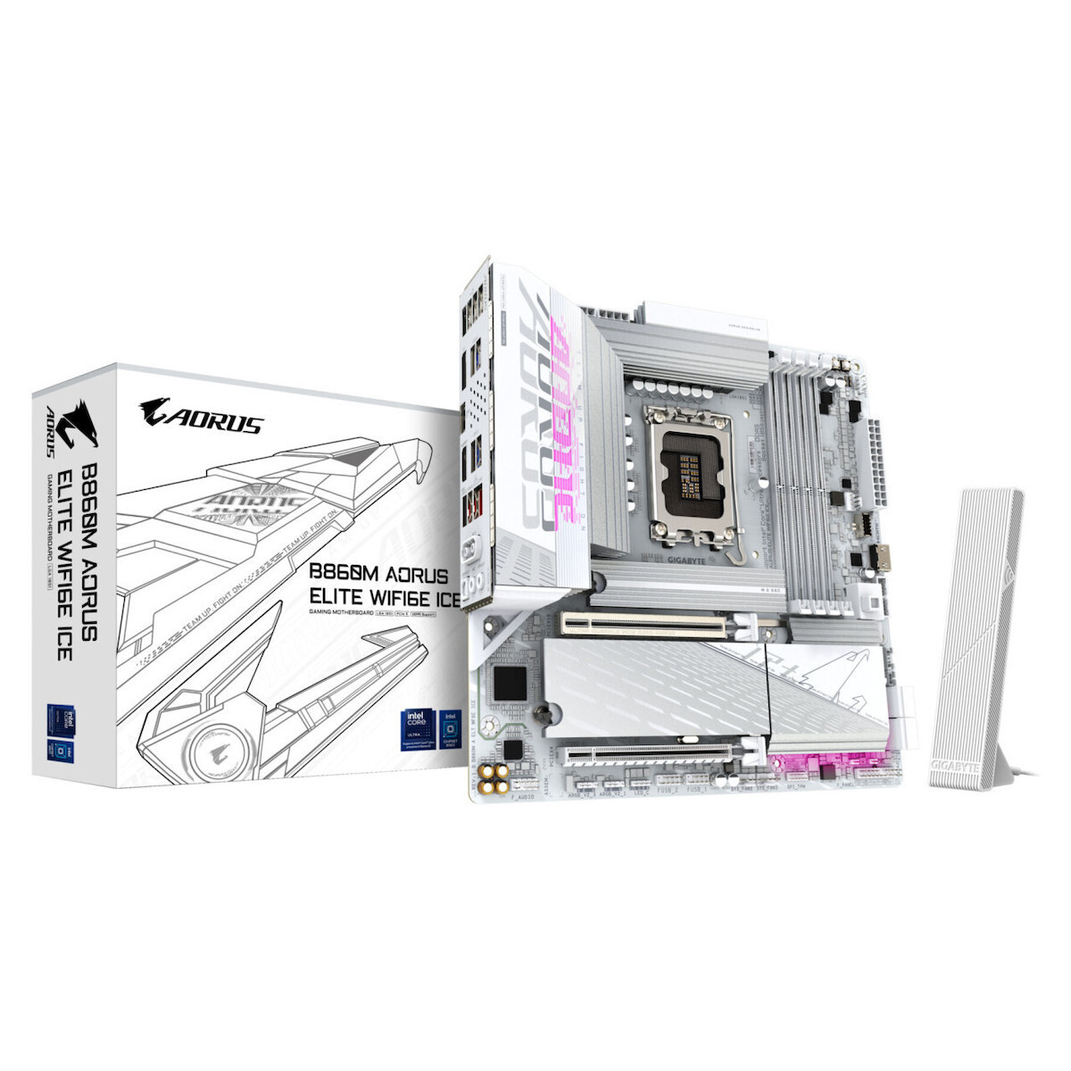 Gigabyte B860M Aorus Elite WIFI6E Ice Motherboard Micro ATX με Intel 1851 Socket