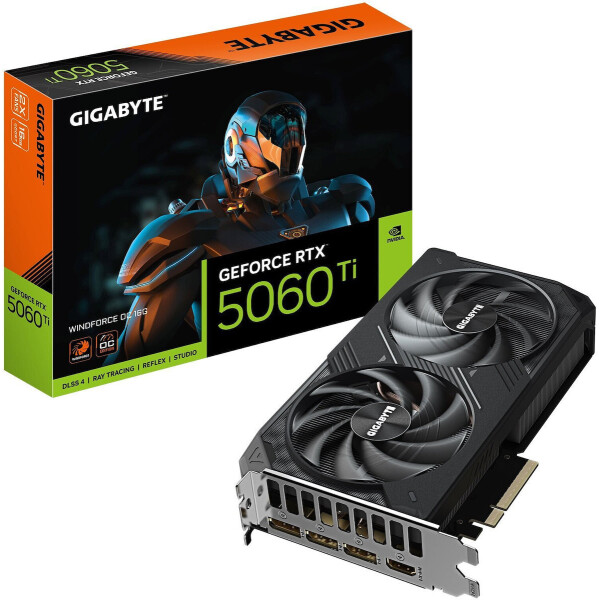 Gigabyte GeForce RTX 5060 Ti 16GB GDDR7 Windforce OC Κάρτα Γραφικών Κωδικός GV-N506TWF2OC-16GD