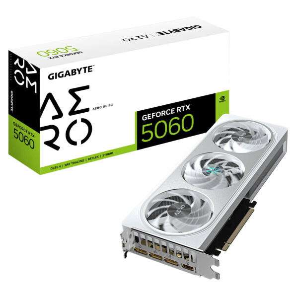 Gigabyte GeForce RTX 5060 8GB GDDR7 Aero OC Κάρτα Γραφικών Κωδικός GV-N5060AERO OC-8GD
