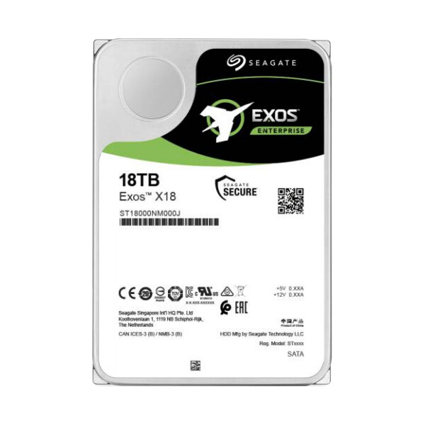 Seagate Exos X18 18TB HDD Σκληρός Δίσκος 3.5 SATA III 7200rpm με 256MB Cache για NAS / Server Κωδικός ST18000NM000J