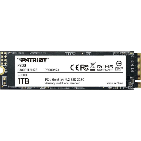Patriot P300 SSD 1TB M.2 NVMe PCI Express 3.0 Κωδικός P300P1TBM28