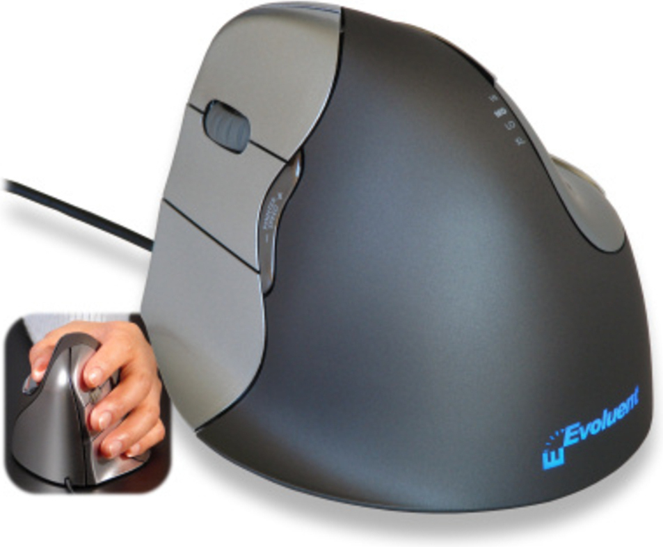 Evoluent VerticalMouse 4 Left Ενσύρματο Εργονομικό Ποντίκι για Αριστερόχειρες Γκρι