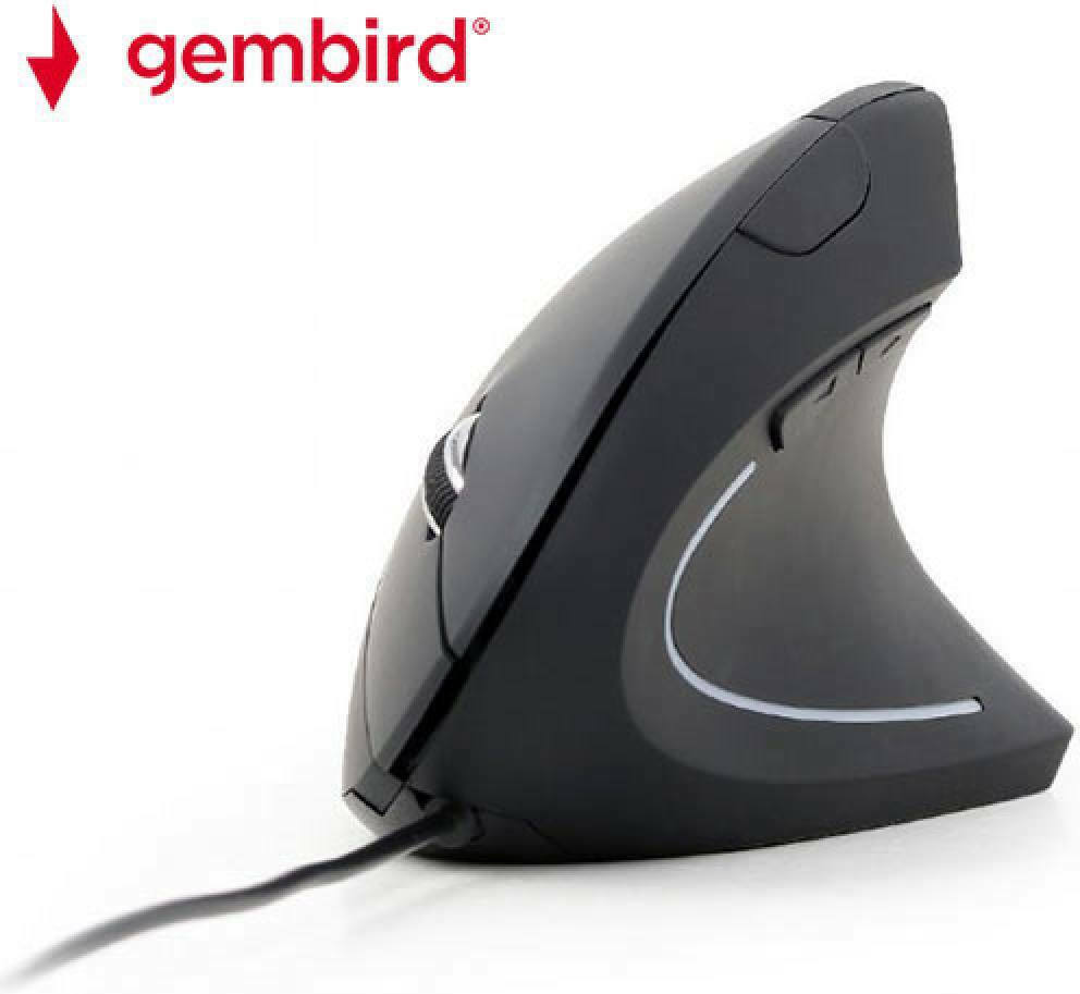 Gembird MUS-ERGO-01 Ενσύρματο Εργονομικό Vertical Ποντίκι Μαύρο
