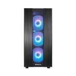 Chieftec Hunter 2 Gaming Midi Tower Κουτί Υπολογιστή με Πλαϊνό Παράθυρο και RGB Φωτισμό Μαύρο