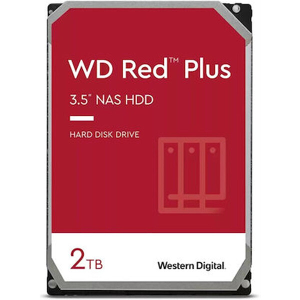 Western Digital Red Plus 2TB HDD Σκληρός Δίσκος 3.5 SATA III 5400rpm με 64MB Cache για NAS Κωδικός WD20EFPX