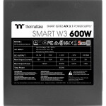 Thermaltake Smart W3 600W Μαύρο Τροφοδοτικό Υπολογιστή Full Wired 80 Plus Standard