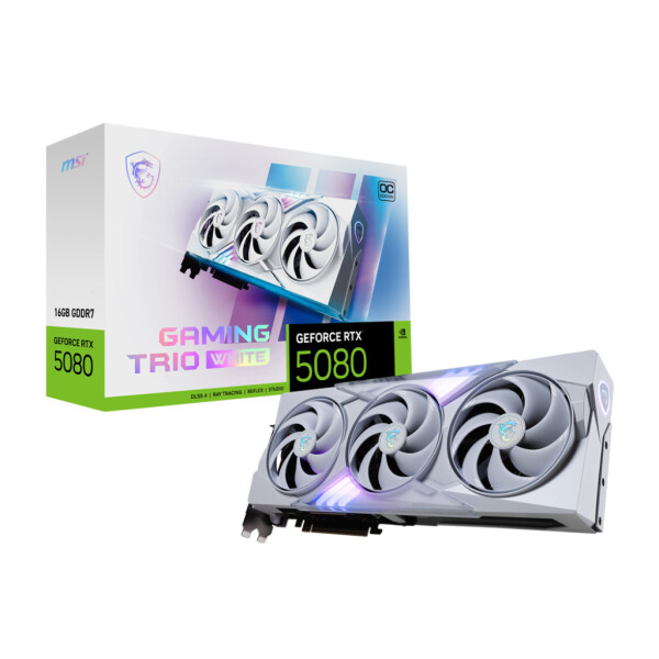 MSI GeForce RTX 5080 16GB GDDR7 Gaming Trio OC White Κάρτα Γραφικών Κωδικός V531-045R