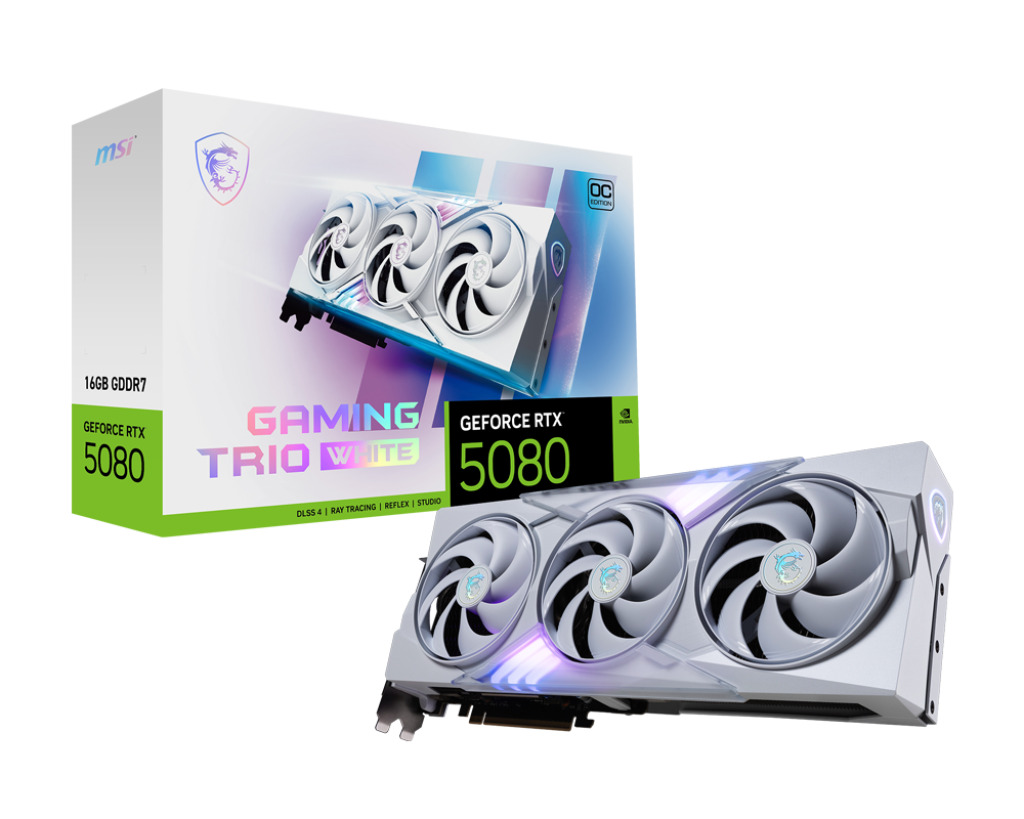 MSI GeForce RTX 5080 16GB GDDR7 Gaming Trio OC White Κάρτα Γραφικών Κωδικός V531-045R