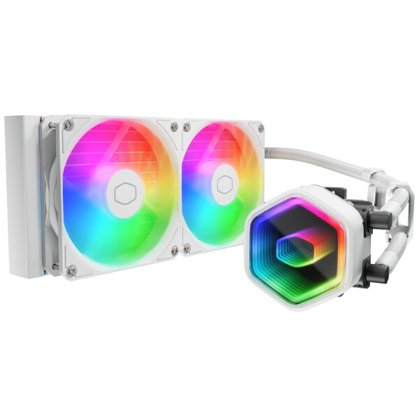 CoolerMaster MasterLiquid 240 Core II Υδρόψυξη Επεξεργαστή Διπλού Ανεμιστήρα 120mm για Socket 1700/1200/115x με ARGB Φωτισμό Λευκή