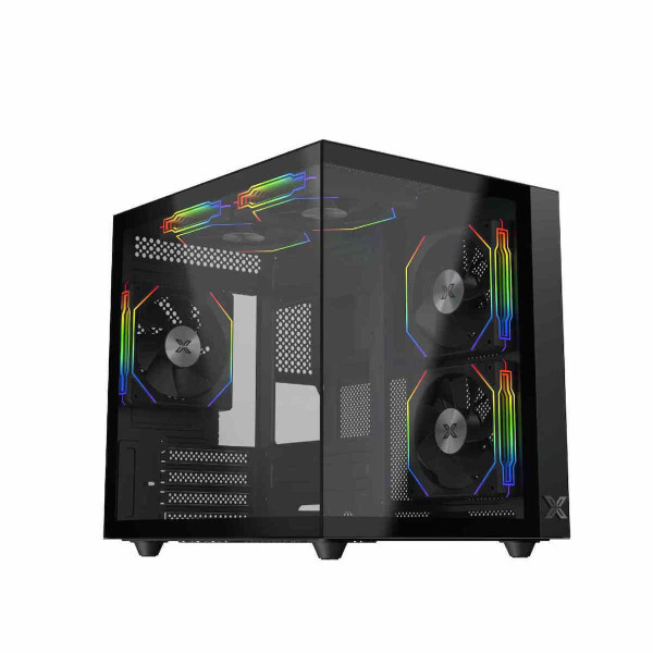 Xigmatek Aqua M Lite Gaming Mini Tower Κουτί Υπολογιστή με Πλαϊνό Παράθυρο και ARGB Φωτισμό Μαύρο