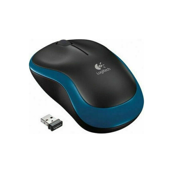 Logitech M185 Ασύρματο Mini Ποντίκι Black/Blue