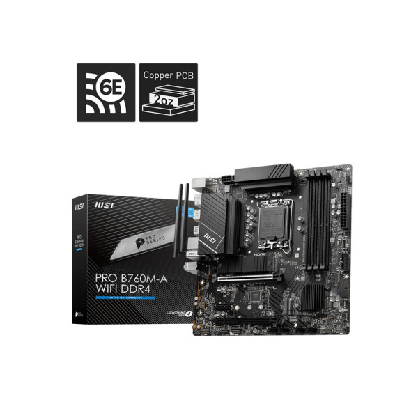 MSI Pro B760M-A WIFI DDR4 Motherboard Micro ATX με Intel 1700 Socket 7D99-001R