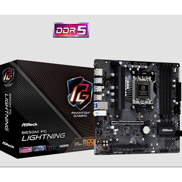 ASRock B650M PG Lightning Motherboard Micro ATX με AMD AM5 Socket 90-MXBMV0-A0UAYZ