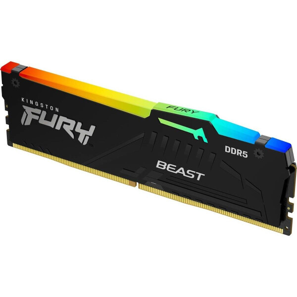 Kingston Fury Beast RGB DDR5 με Module 1x16GB και Ταχύτητα 5600 για Desktop Κωδικός KF556C36BBEA-16