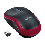 Logitech M185 910-002237 Ασύρματο Mini Ποντίκι Black/Red