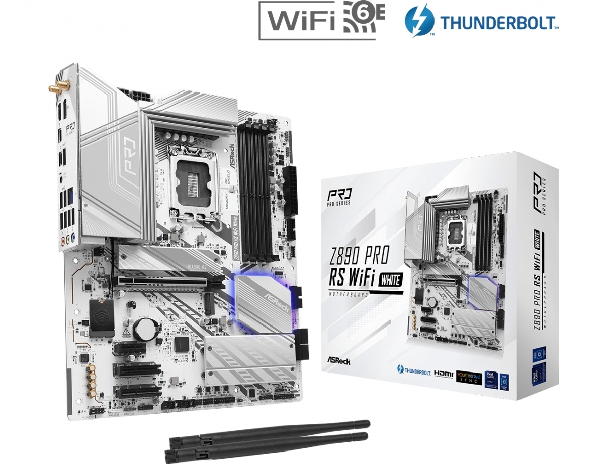 ASRock Z890 Pro RS WiFi White Motherboard ATX με Intel 1851 Socket 90-MXBQC0-A0UAYZ