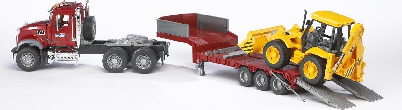 Bruder Φορτηγό Μack με Επικαθήμενη Καρότσα JCB για 3 Ετών
