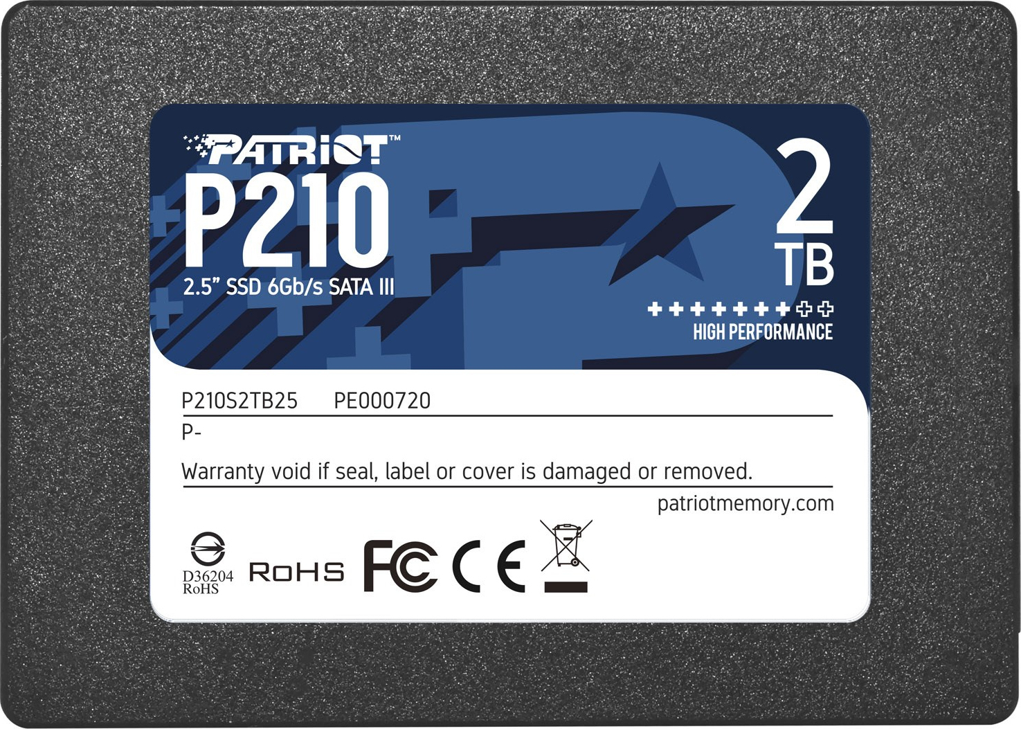 Patriot P210 SSD 2TB 2.5 SATA III Κωδικός P210S2TB25