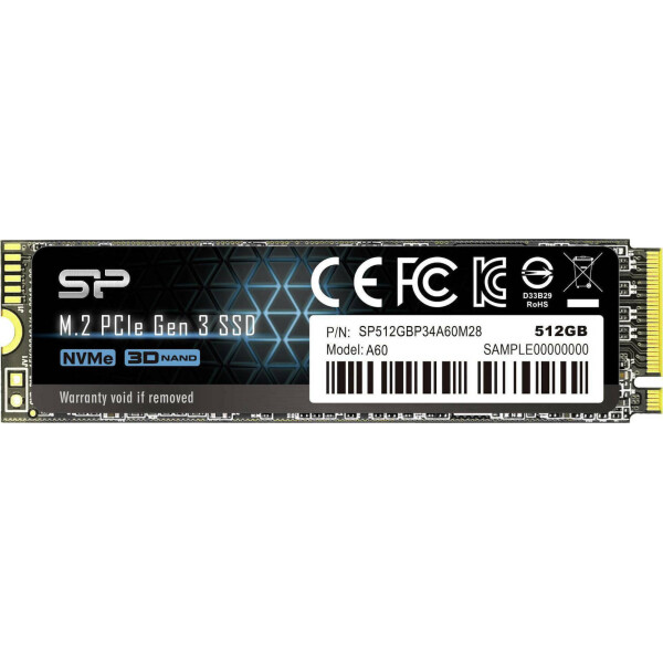 Silicon Power PCIe Gen34 P34A60 SSD 512GB M.2 NVMe PCI Express 3.0 Κωδικός SP512GBP34A60M28