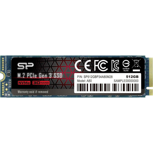 Silicon Power P34A80 SSD 512GB M.2 NVMe PCI Express 3.0 Κωδικός SP512GBP34A80M28