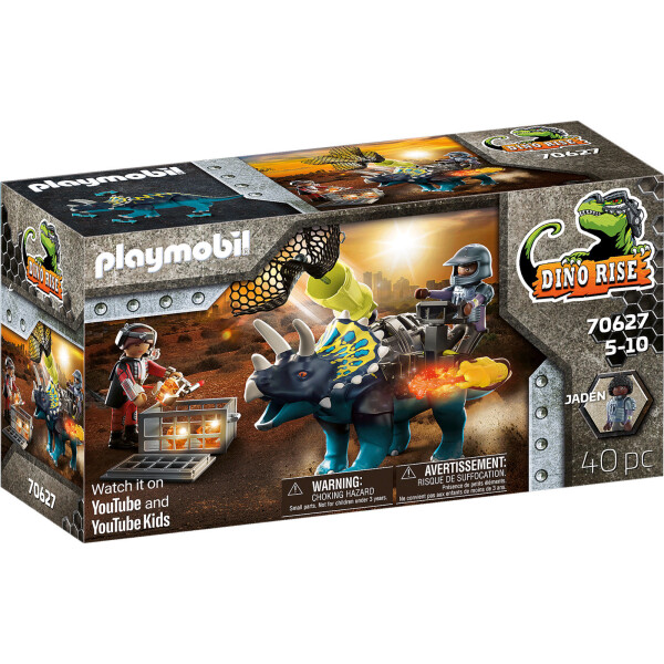 Playmobil Dino Rise Τρικεράτωψ με Πανοπλία-Κανόνι και Μαχητές για 5-10 ετών