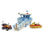 Bruder Παιχνίδι Μινιατούρα Life Guard Station with Quad and Personal Water Craft