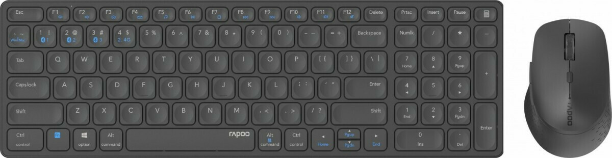 Rapoo 9700M Ασύρματο Bluetooth Σετ Πληκτρολόγιο Ποντίκι Αγγλικό US