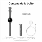 Google Pixel Watch Stainless Steel 41mm με Παλμογράφο Polished Silver case/Charcoal Active band