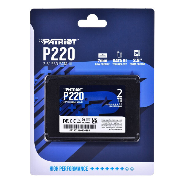 Patriot P220 SSD 2TB 2.5 SATA III Κωδικός P220S2TB25