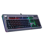 Thermaltake Level 20 Gaming Μηχανικό Πληκτρολόγιο με Cherry MX Blue διακόπτες και RGB φωτισμό Αγγλικό US Titanium