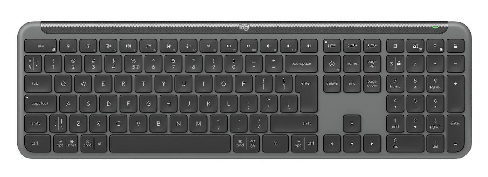 Logitech Signature Slim Ασύρματο Πληκτρολόγιο Αγγλικό US Γκρι