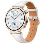 Huawei Watch GT 5 41mm Αδιάβροχο με Παλμογράφο White Leather Strap