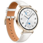 Huawei Watch GT 5 41mm Αδιάβροχο με Παλμογράφο White Leather Strap