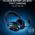 Razer Barracuda X Chroma Ασύρματο Over Ear Gaming Headset με σύνδεση Bluetooth / USB