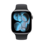 Apple Watch Series 11 Aluminium 46mm Αδιάβροχο με Παλμογράφο Grey Aluminium Case with Black Sport Band - M/L