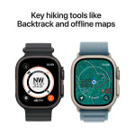 Apple Watch Ultra 3 Titanium 49mm Αδιάβροχο με eSIM και Παλμογράφο Black Titanium Case with Black/Charcoal Trail Loop - M/L