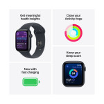 Apple Watch SE 3 Aluminium 44mm Αδιάβροχο με Παλμογράφο Starlight Aluminium Case with Starlight Sport Band - S/M