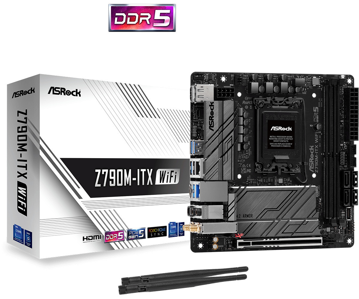 ASRock Z790M-ITX WiFi Motherboard Mini ITX με Intel 1700 Socket 90-MXBKE0-A0UAYZ