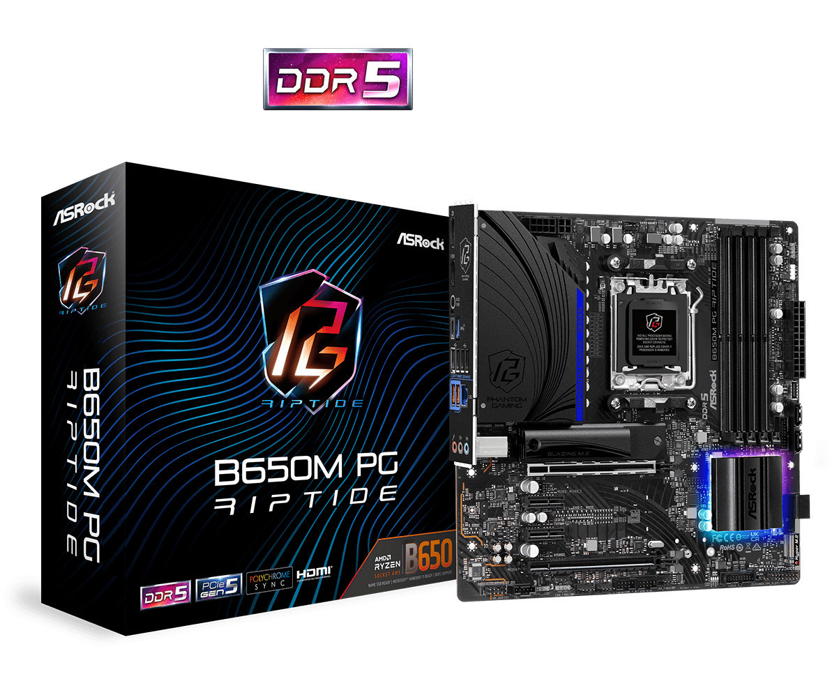 ASRock B650M PG Riptide Motherboard Micro ATX με AMD AM5 Socket 90-MXBJ90-A0UAYZ