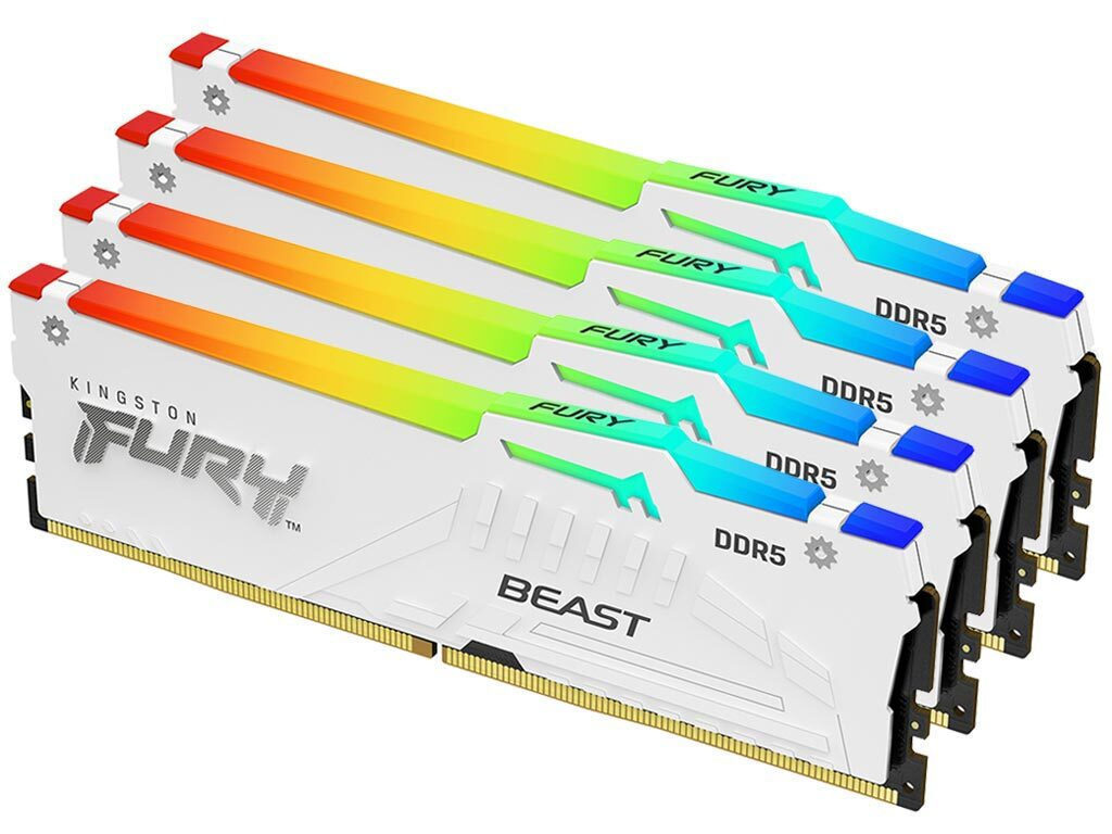 Kingston Fury Beast RGB DDR5 128GB RAM με 4x32GB Modules και Ταχύτητα 5600 για Desktop Κωδικός KF556C40BWAK4-128