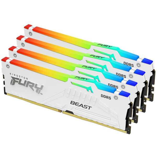 Kingston Fury Beast RGB DDR5 128GB RAM με 4x32GB Modules και Ταχύτητα 5200 για Desktop Κωδικός KF552C40BWAK4-128