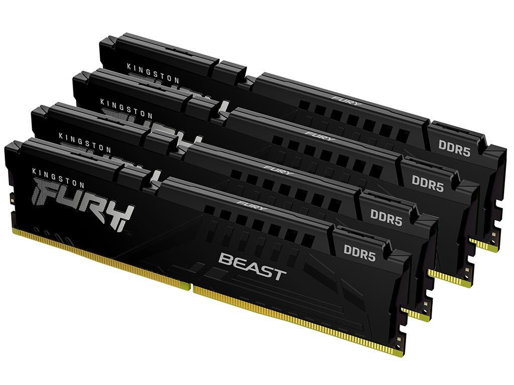 Kingston Fury Beast DDR5 128GB RAM με 4x32GB Modules και Ταχύτητα 5600 για Desktop Κωδικός KF556C40BBK4-128