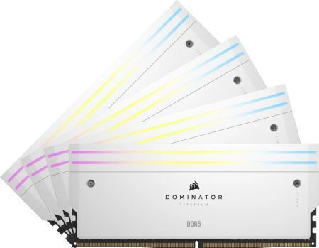 Corsair Dominator Titanium RGB XMP White DDR5 64GB RAM με 4x16GB Modules και Ταχύτητα 6000 για Desktop Κωδικός CMP64GX5M4B6000C36W