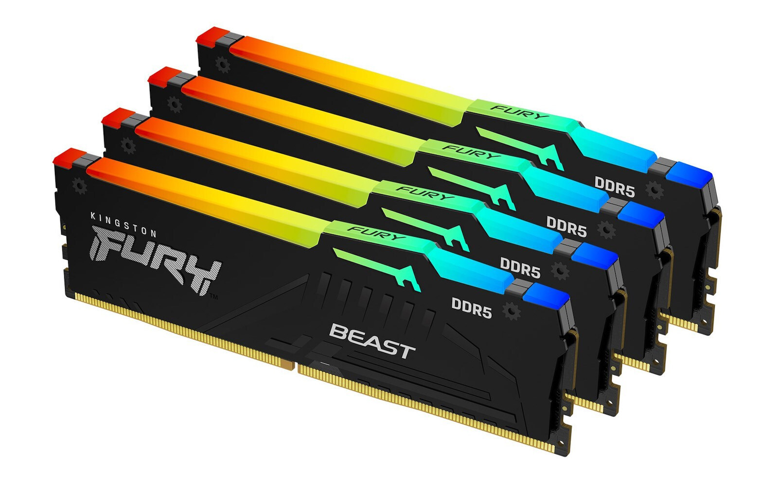 Kingston Fury Beast RGB DDR5 128GB RAM με 4x32GB Modules και Ταχύτητα 5200 για Desktop Κωδικός KF552C40BBAK4-128