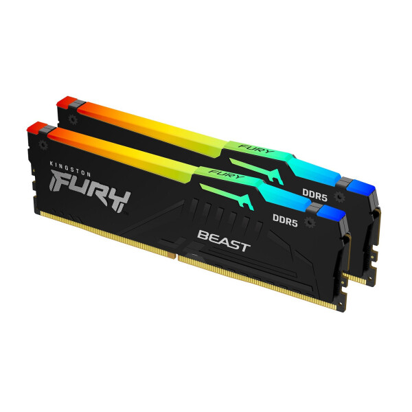 Kingston Fury Beast RGB DDR5 16GB RAM με 2x8GB Modules και Ταχύτητα 6000 για Desktop Κωδικός KF560C36BBEAK2-16