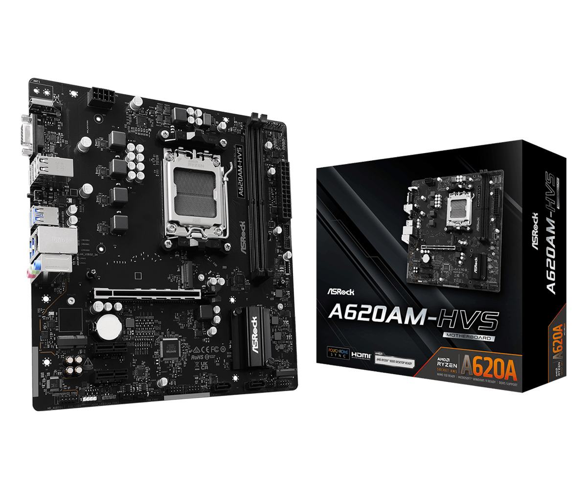ASRock A620AM-HVS Motherboard Micro ATX με AMD AM5 Socket 90-MXBSR0-A0UAYZ